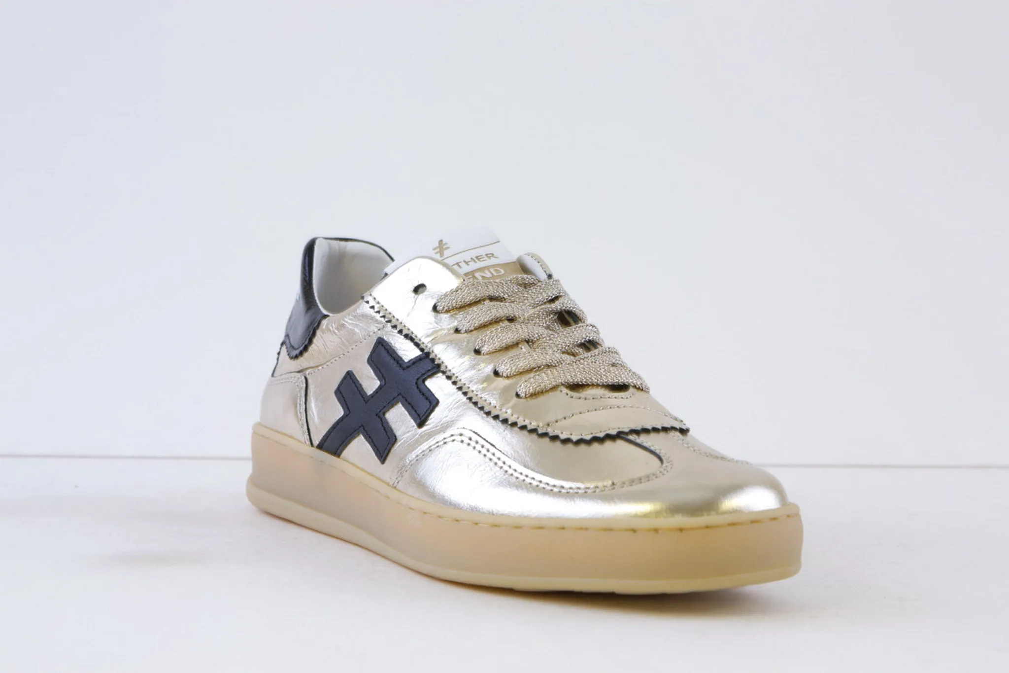 ANOTHER TREND - A032.58.43 LACED FASHION TRAINER - GOLD LEATHER