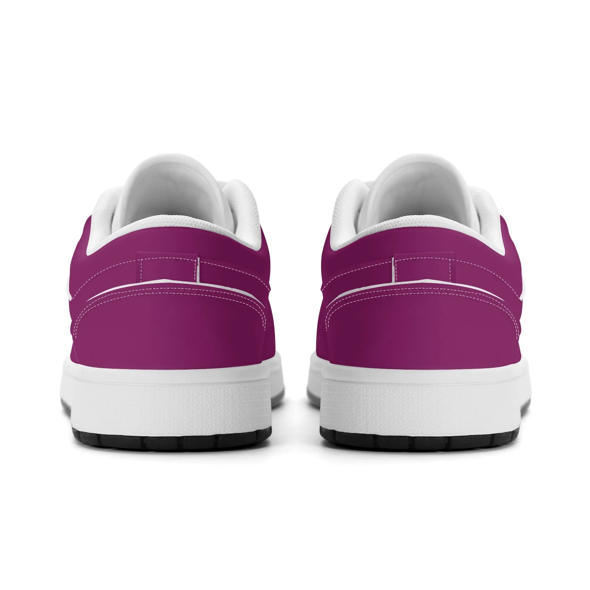 Aubergine Low Top Leder Sneaker für Herren