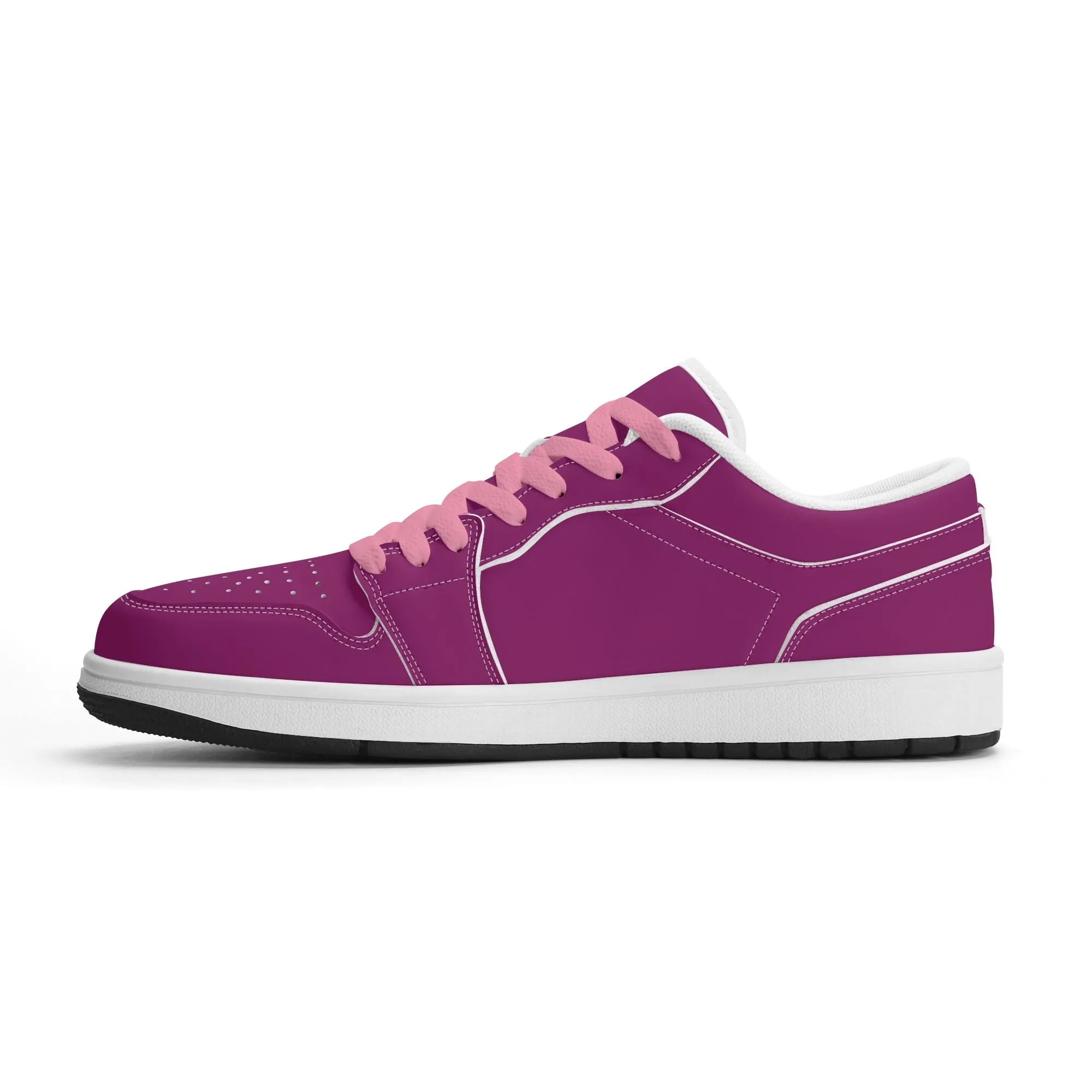 Aubergine Low Top Leder Sneaker für Herren