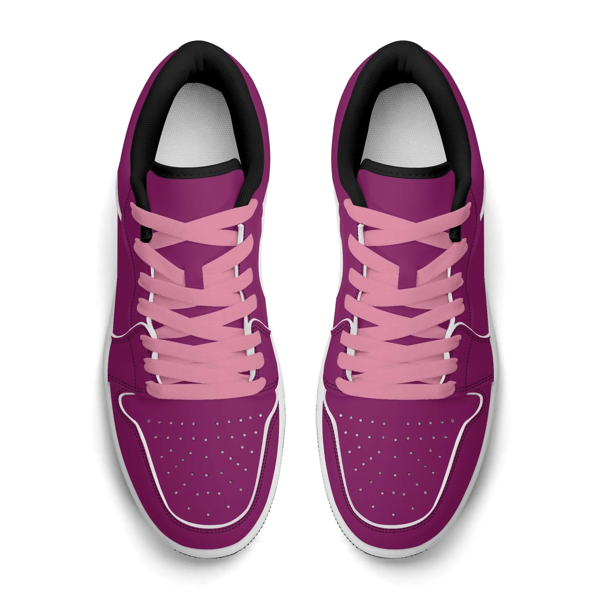 Aubergine Low Top Leder Sneaker für Herren