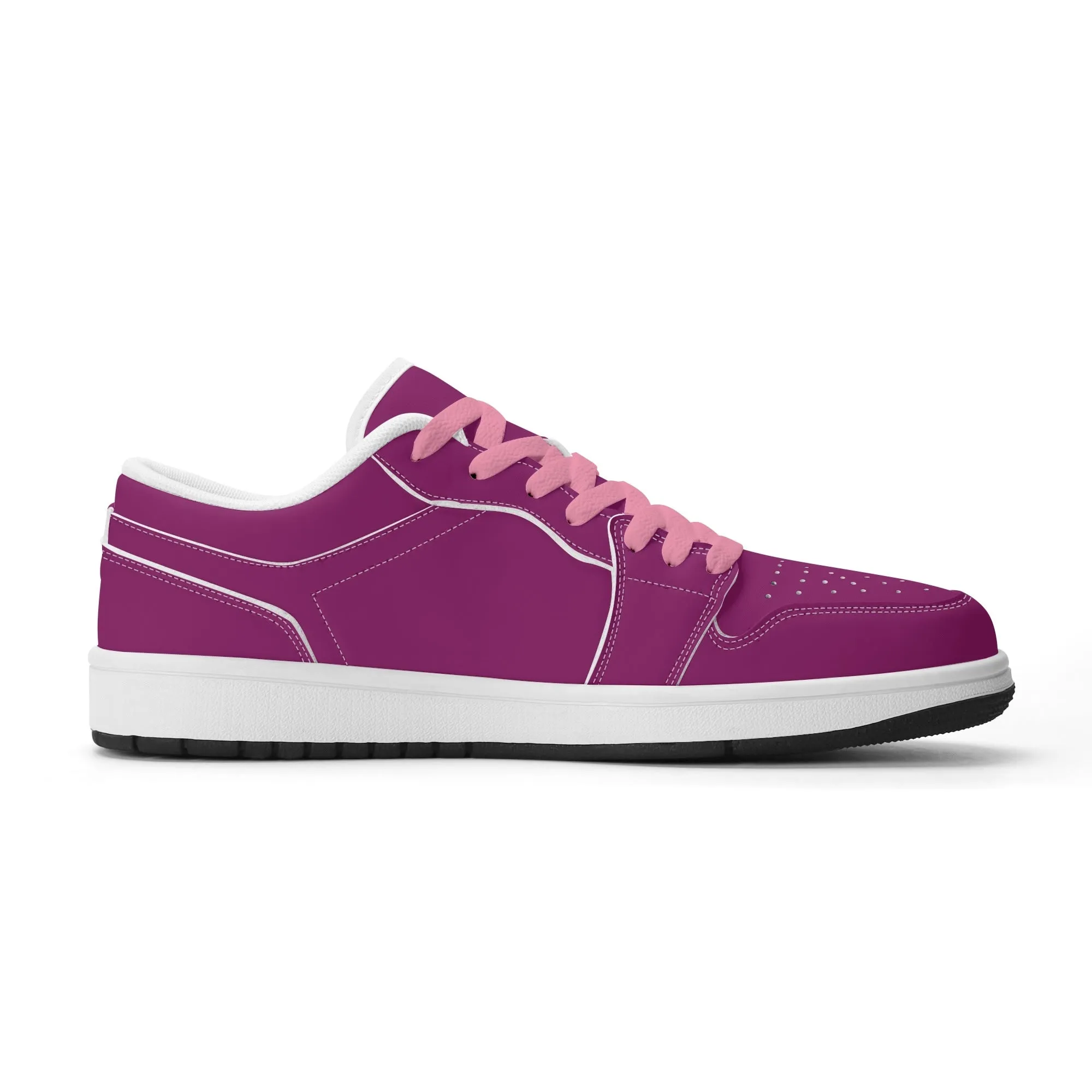 Aubergine Low Top Leder Sneaker für Herren