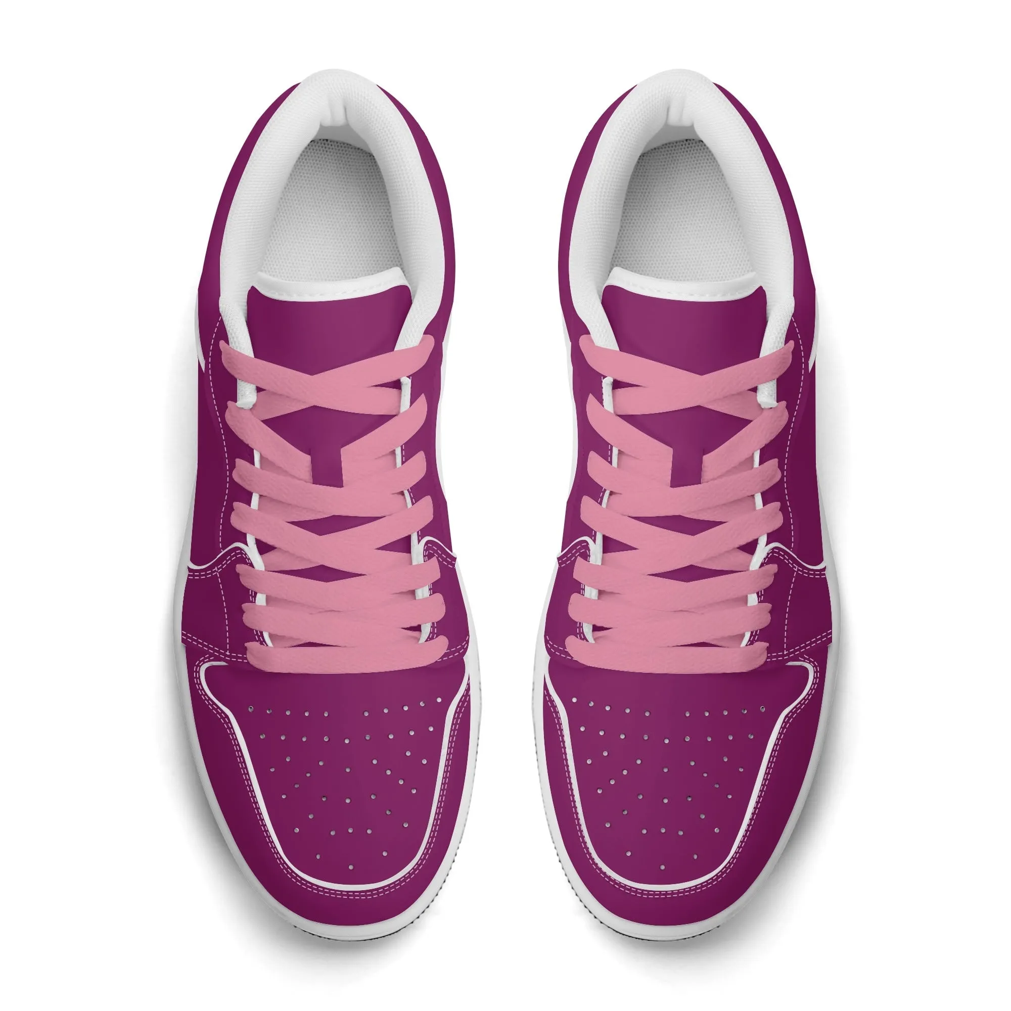 Aubergine Low Top Leder Sneaker für Herren