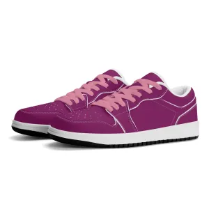 Aubergine Low Top Leder Sneaker für Herren