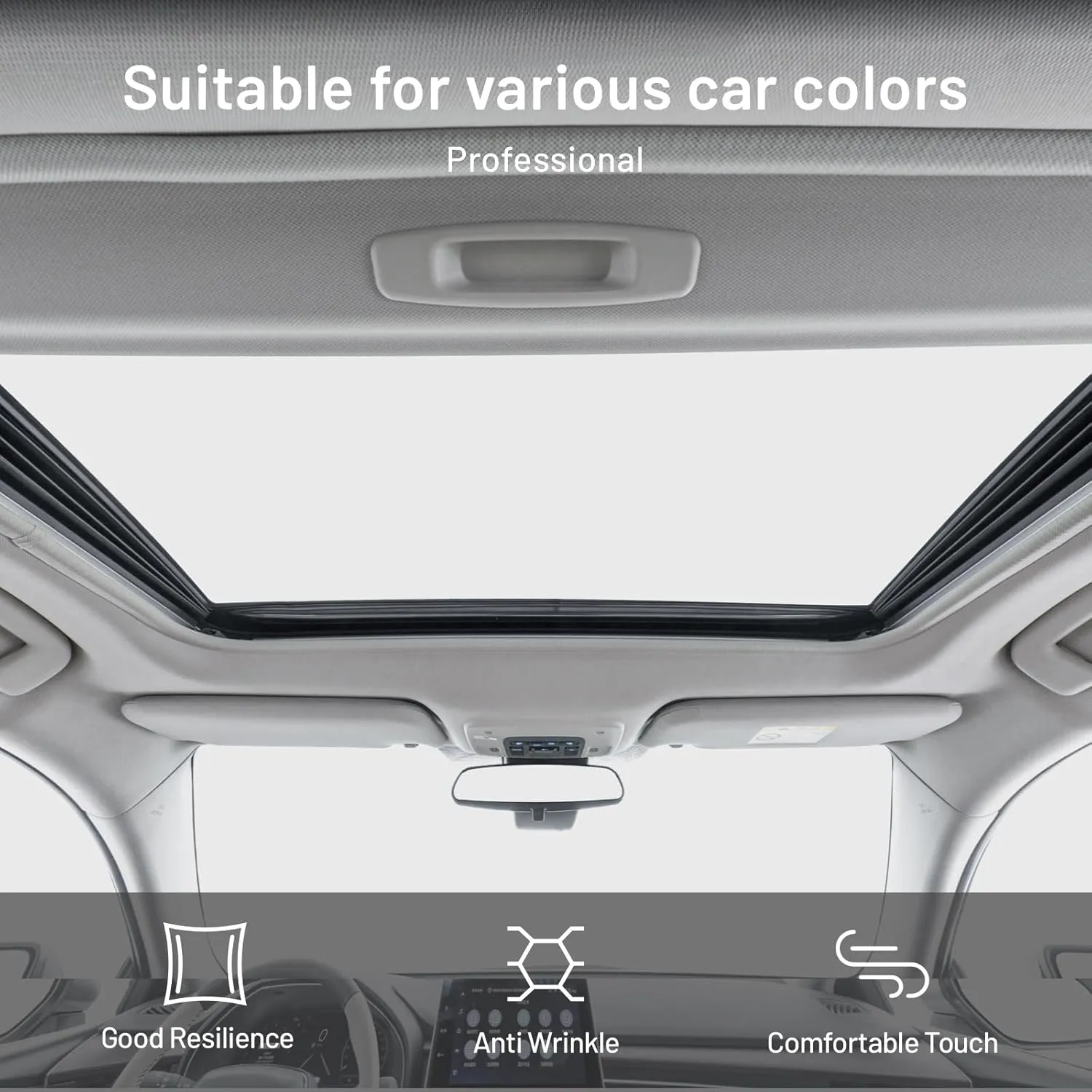 Auto Headliner Fabric 96" L × 60" W Mesh Type with Foam Backing - Tube Packaging - Gray Interior Replacement Material for Car/Truck/SUV/RV Roof - Home Repair/DIY Headliner Material