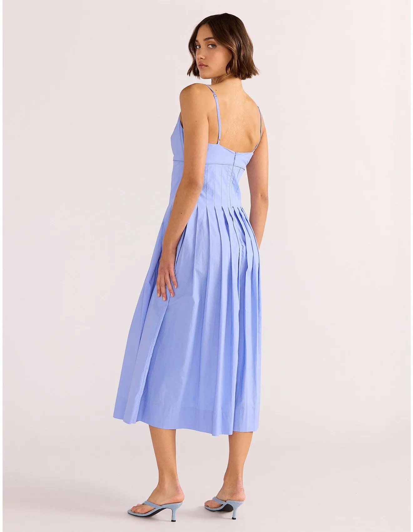 Avalon Square Neck Midi Dress - Jacaranda Blue