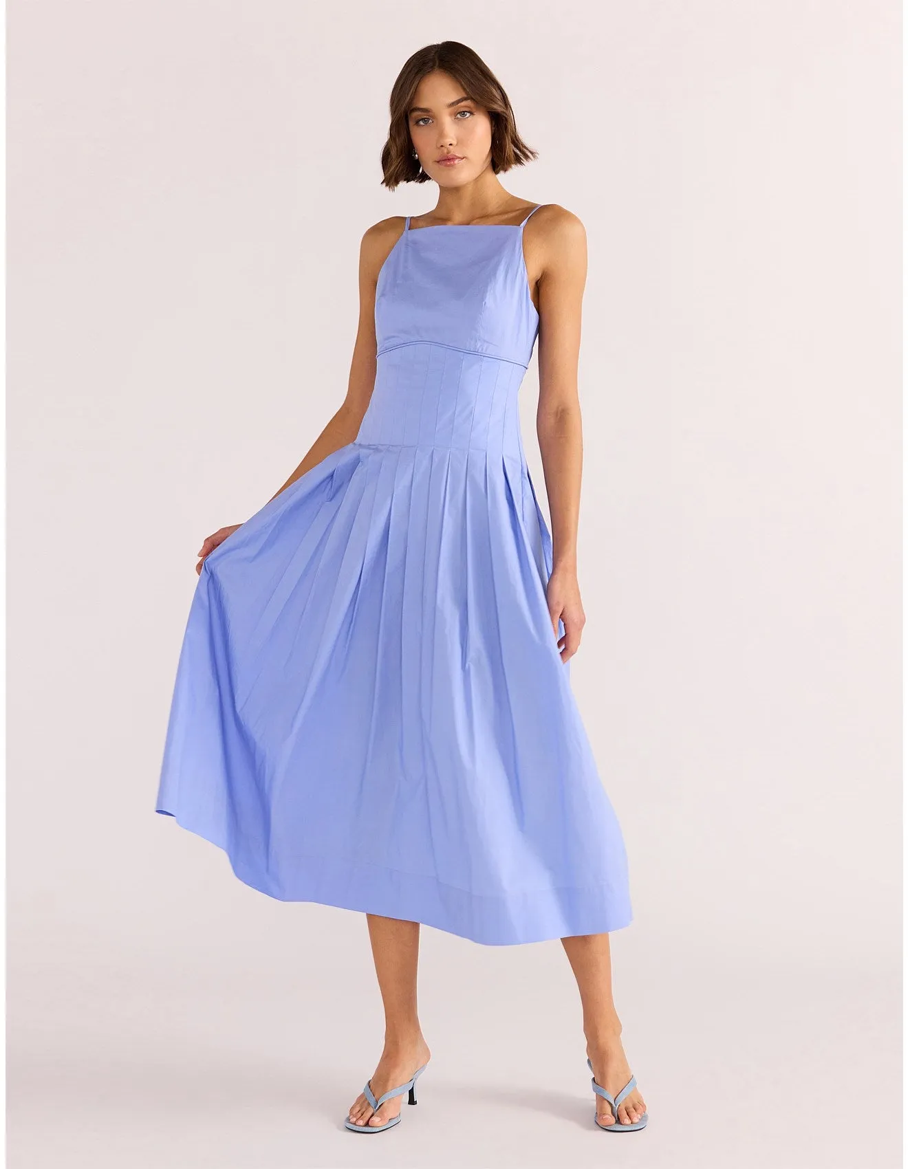 Avalon Square Neck Midi Dress - Jacaranda Blue
