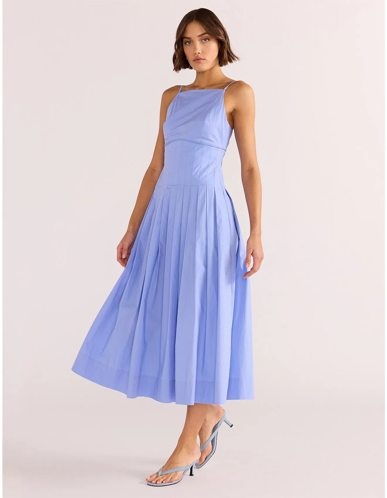Avalon Square Neck Midi Dress - Jacaranda Blue