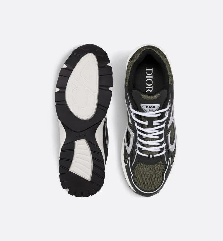 B30 Sneaker • Deep Green Mesh and Black Technical Fabric