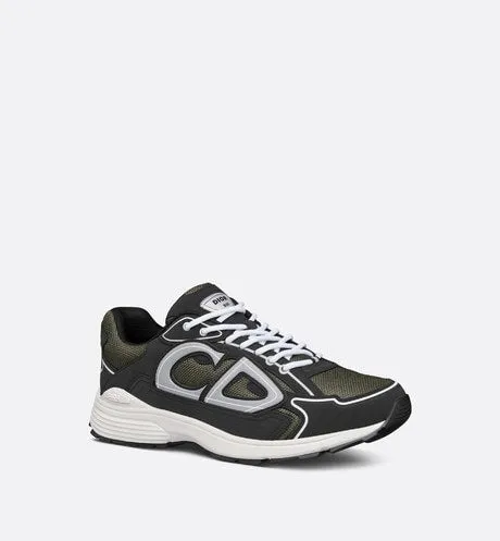 B30 Sneaker • Deep Green Mesh and Black Technical Fabric