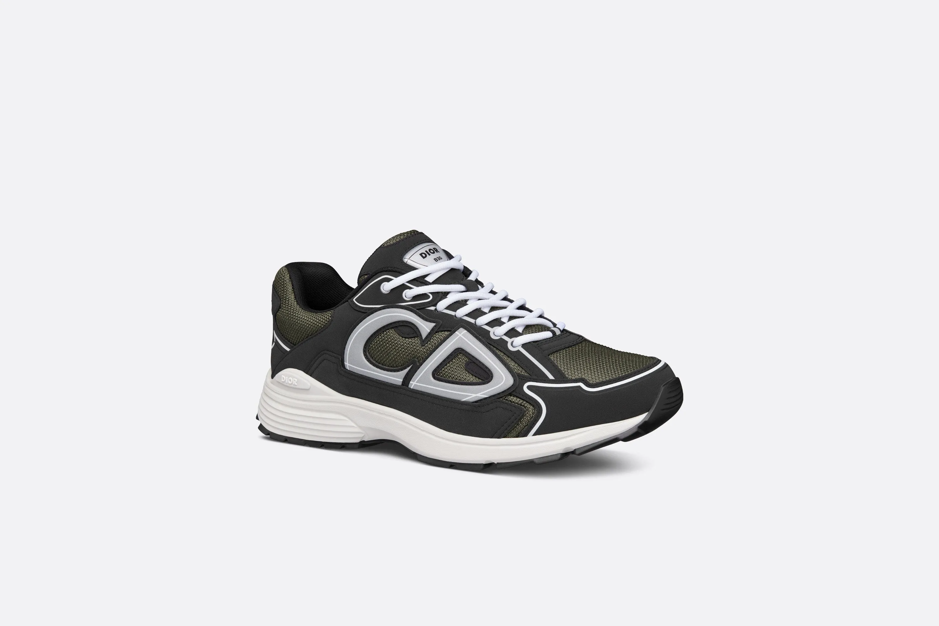 B30 Sneaker • Deep Green Mesh and Black Technical Fabric