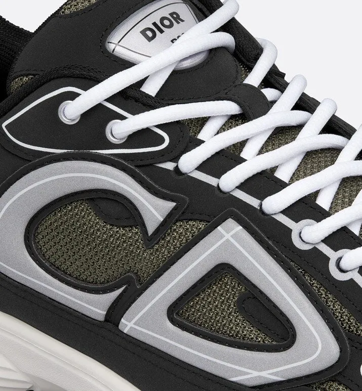 B30 Sneaker • Deep Green Mesh and Black Technical Fabric