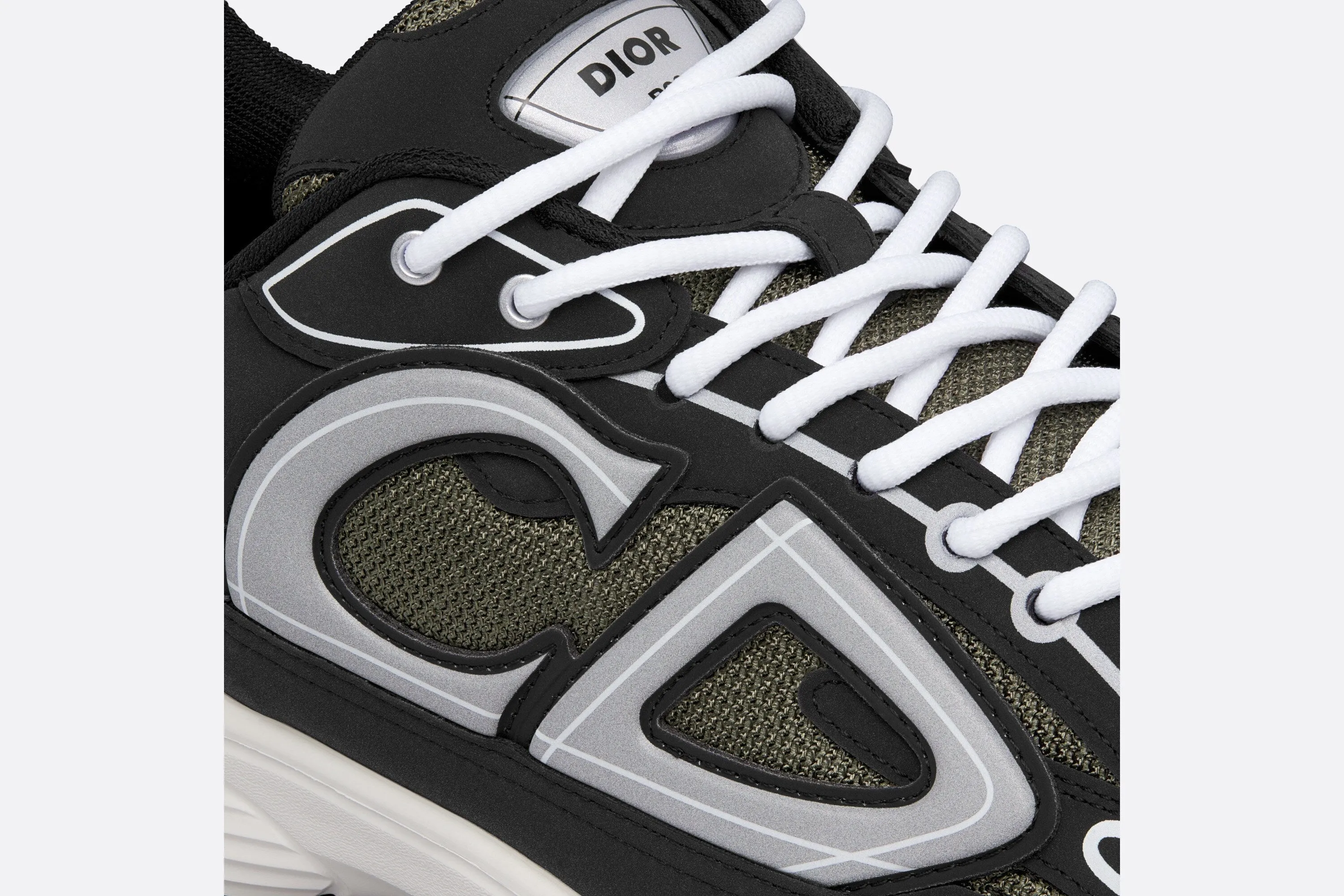 B30 Sneaker • Deep Green Mesh and Black Technical Fabric