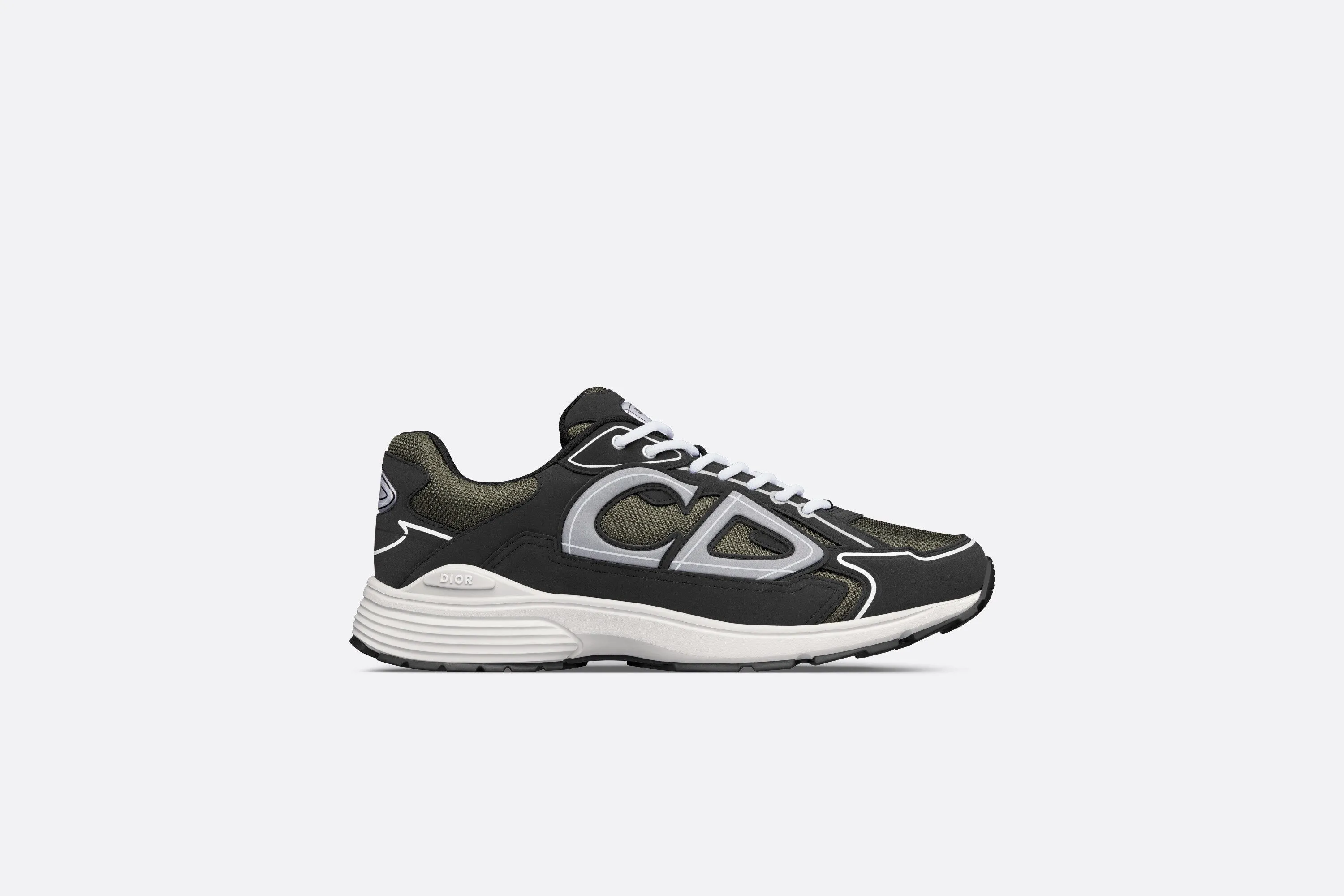 B30 Sneaker • Deep Green Mesh and Black Technical Fabric