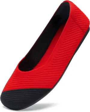 Bacia Women Flats Shoes Square Toe Ballet Flats Washable Fashion Two Toned Casual Office Shoes