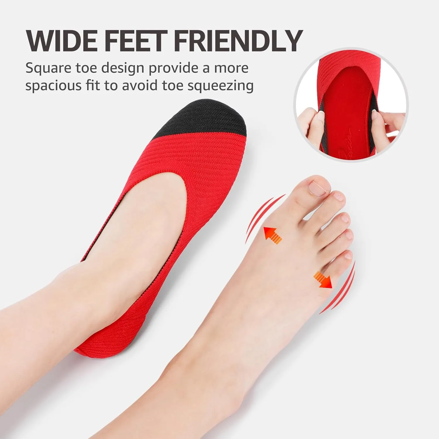 Bacia Women Flats Shoes Square Toe Ballet Flats Washable Fashion Two Toned Casual Office Shoes