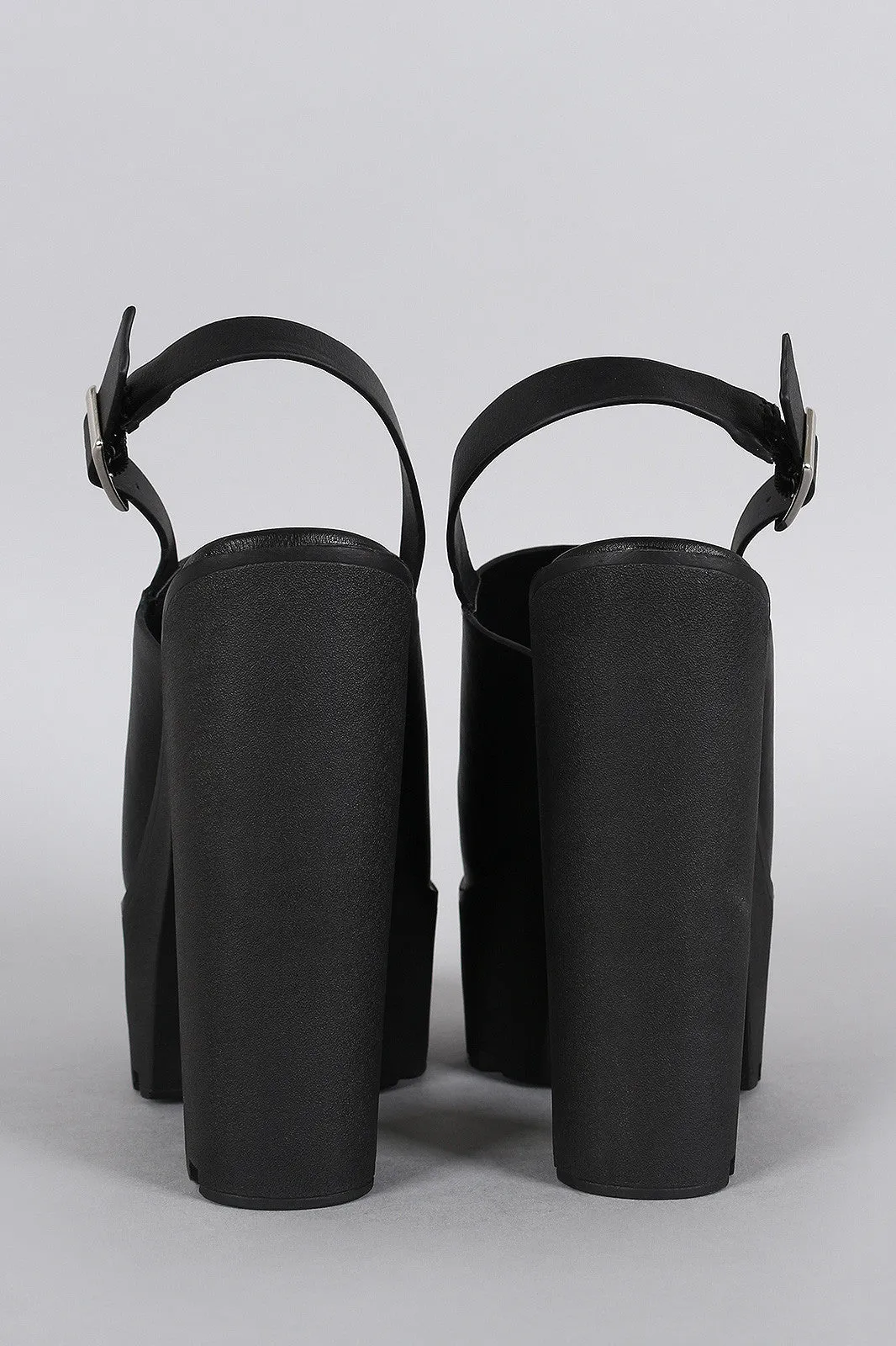 Bamboo Mule Bootie Platform Waterproof Remote-controlled