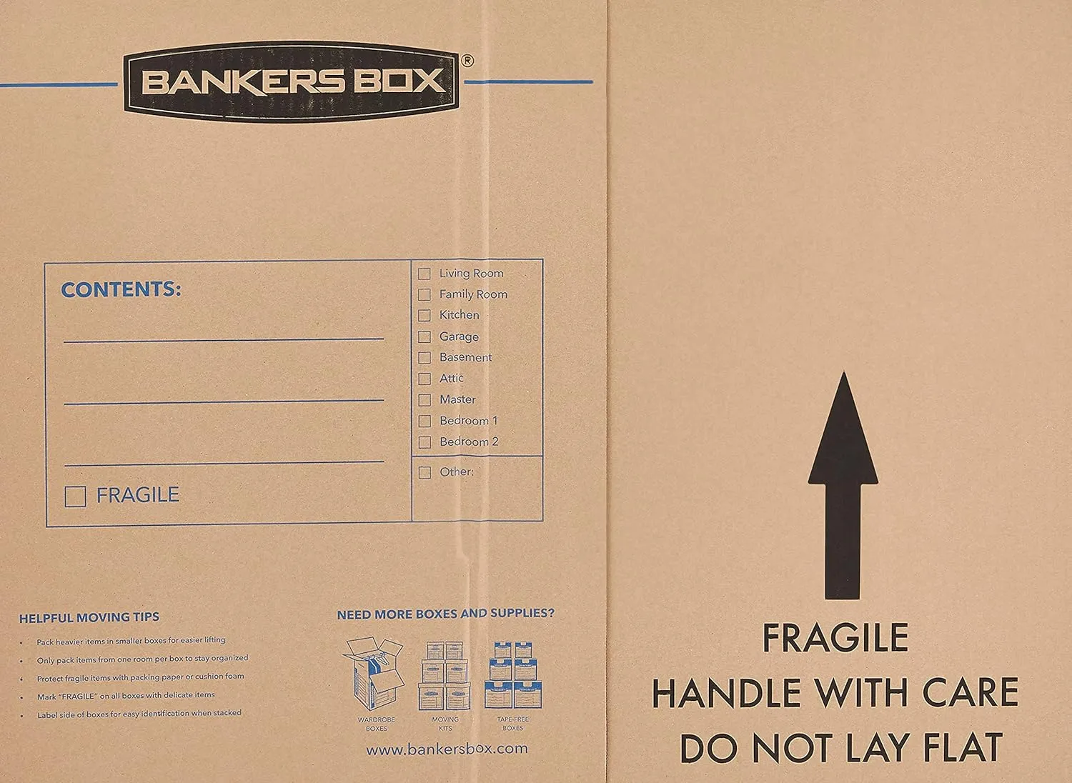 Bankers Box Medium - up to 40" TV/Picture/Mirror - Moving Box 4 Pack, 37 x 4 x 27 in (7711201)