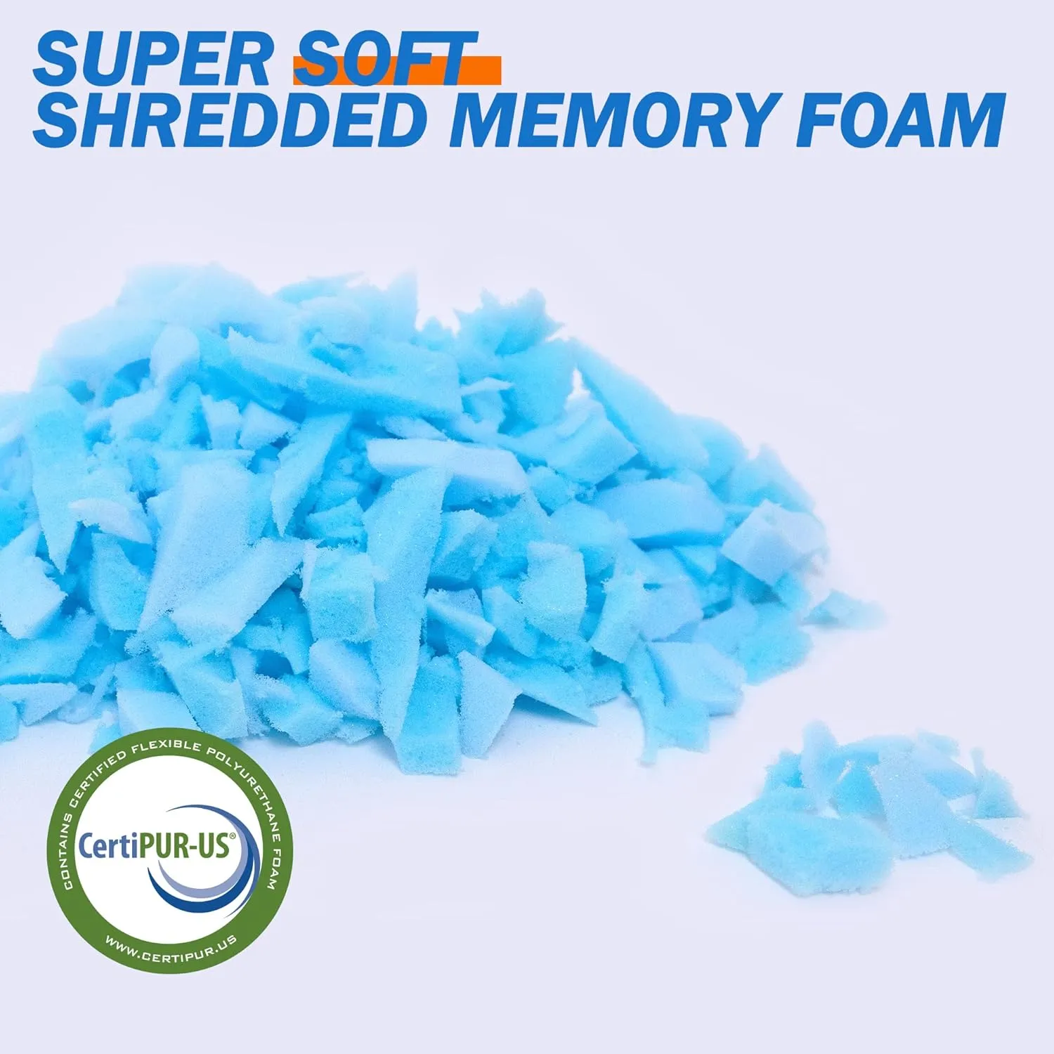Bean Bag Filler Shredded Memory Foam Filling 10 Pounds, Pillow Stuffing Bean Bag Refill Material for Pouf Ottoman Couch Cushion Dog Bed Stuffed Animals and Art Crafts - Blue