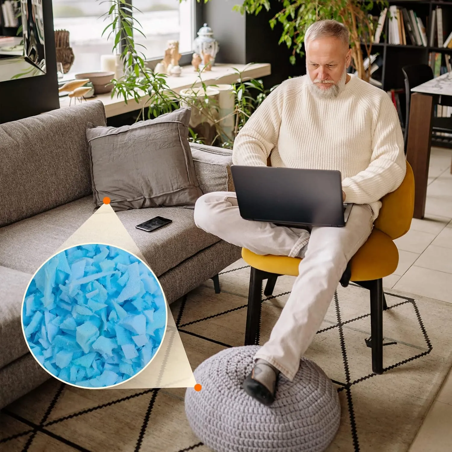 Bean Bag Filler Shredded Memory Foam Filling 10 Pounds, Pillow Stuffing Bean Bag Refill Material for Pouf Ottoman Couch Cushion Dog Bed Stuffed Animals and Art Crafts - Blue