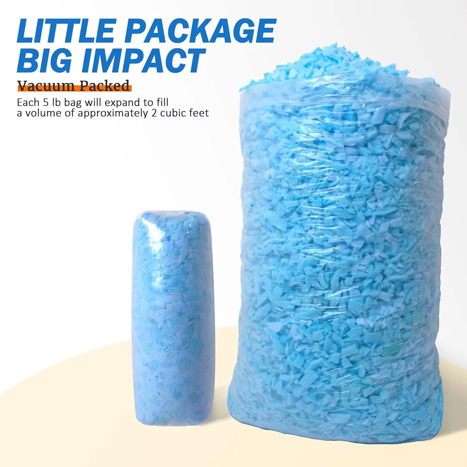 Bean Bag Filler Shredded Memory Foam Filling 10 Pounds, Pillow Stuffing Bean Bag Refill Material for Pouf Ottoman Couch Cushion Dog Bed Stuffed Animals and Art Crafts - Blue