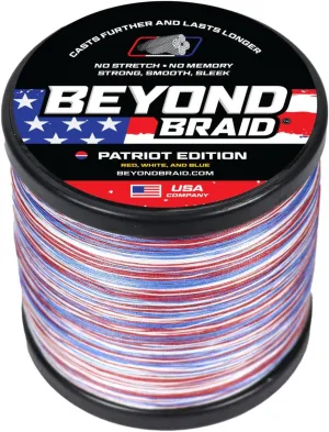 Beyond Braid Braided Fishing Line -Super Strong - Abrasion Resistant - No Stretch -Blue Camo, Moss Camo, White, Green, Pink, Blue, 4 Strand 8 Strand