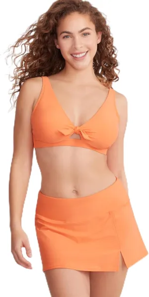 Birdsong Tie Front Bikini Top 32I, Apricot Crush