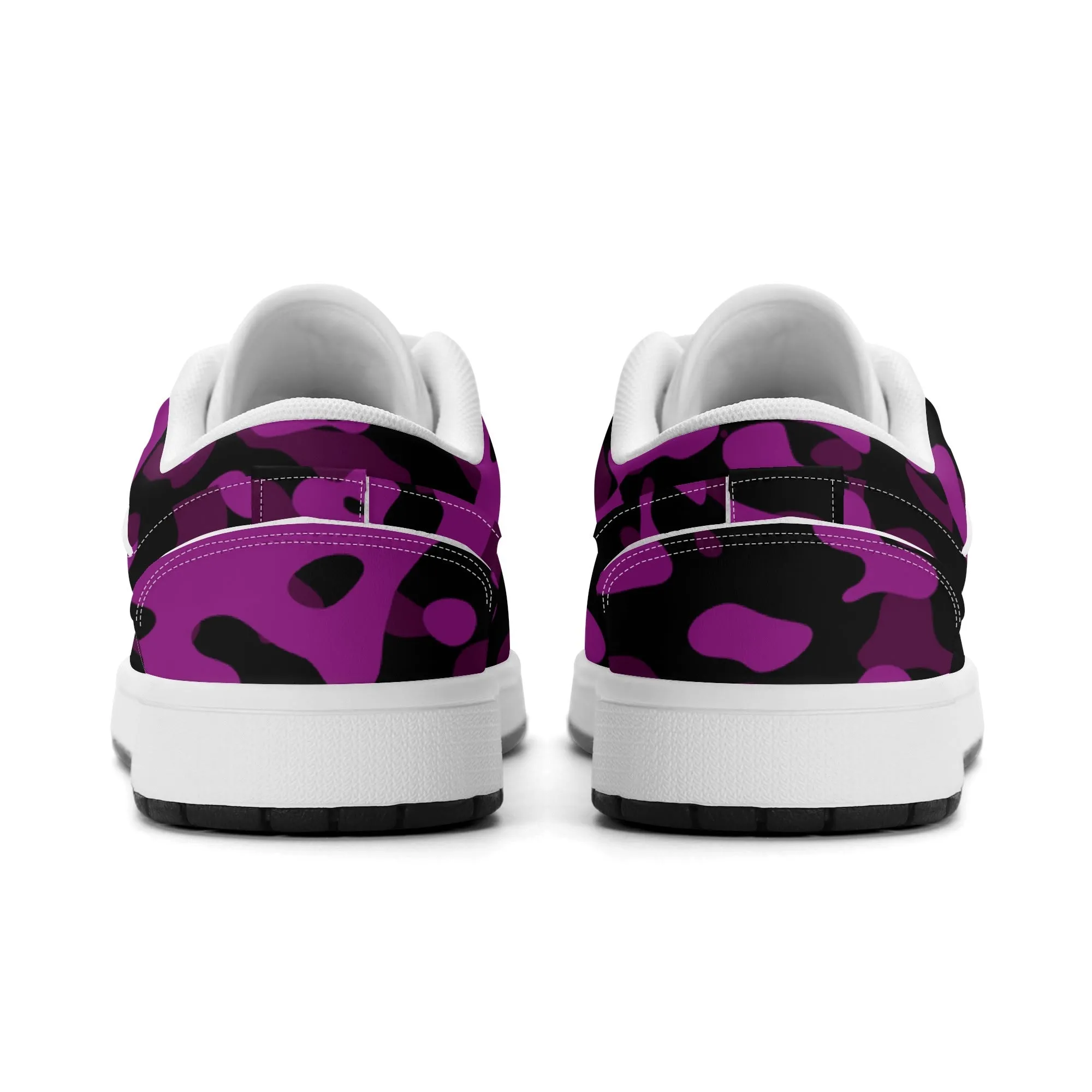 Black Pink Camouflage Low Top Leder Sneaker für Damen