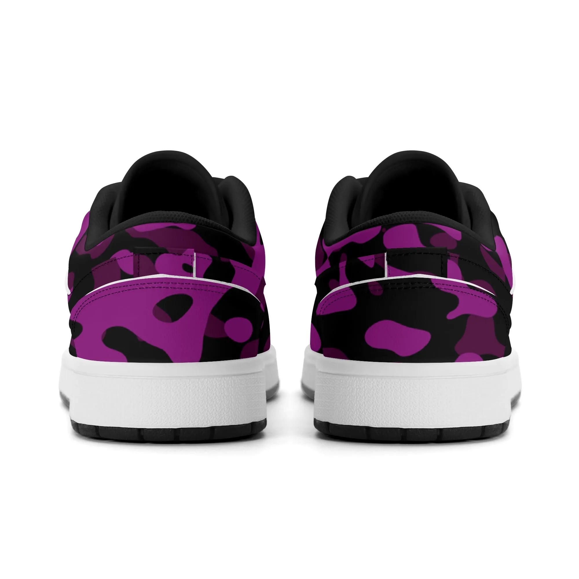 Black Pink Camouflage Low Top Leder Sneaker für Damen