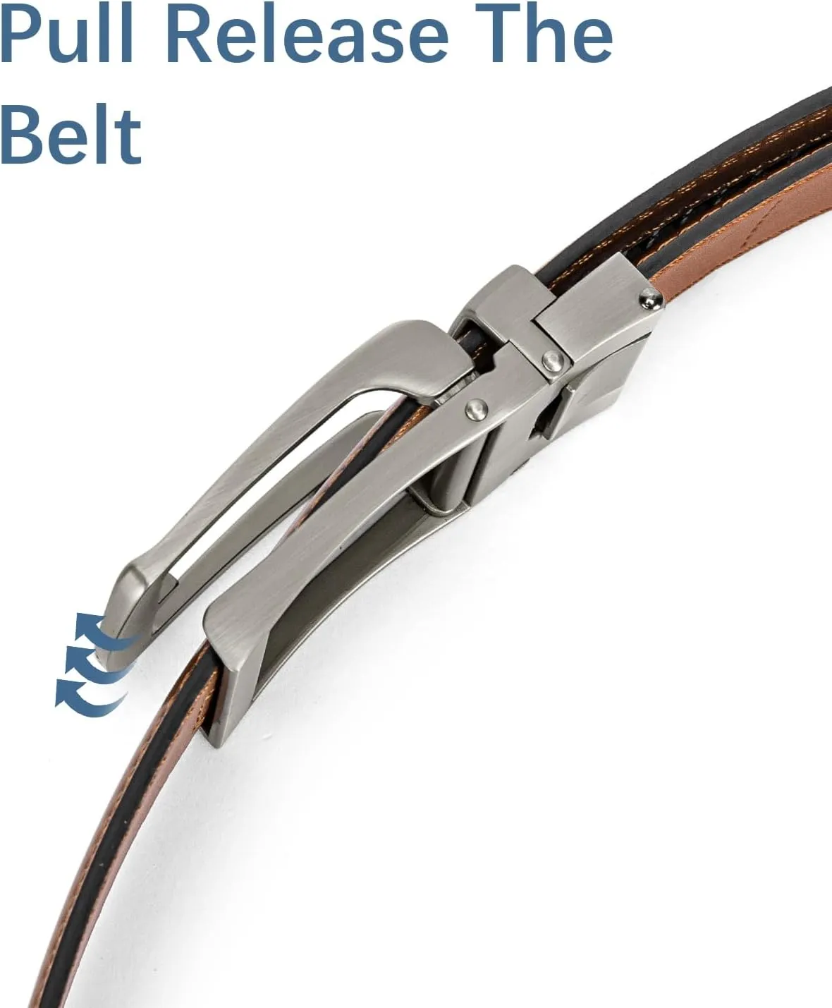 BOSTANTEN Ratchet Leather Belt For Men 2 Pack Dress and Casual with Adjustable Buckle, Trim to Fit