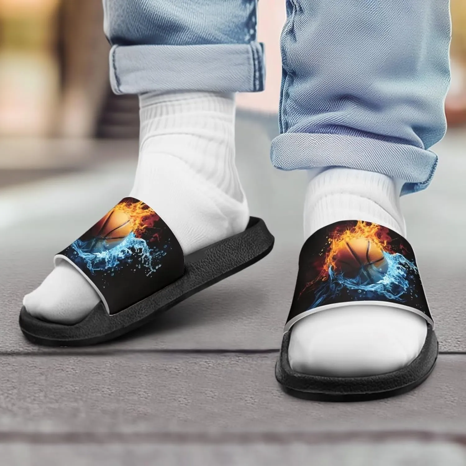 Boys Slide Sandals Non Slip Summer House Slippers Kids Slip-on Flip Flops Cusual Beach Sandal