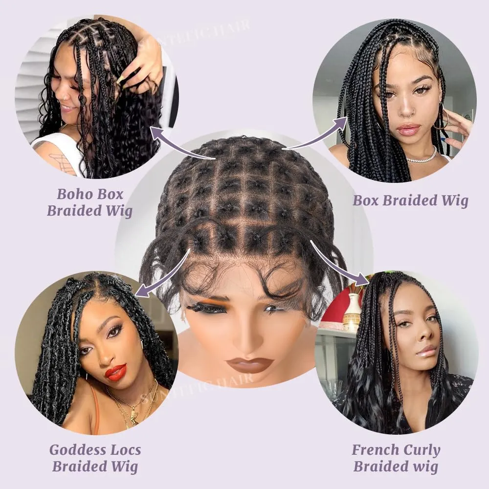 Braided Wig Cap With Baby Hair Crochet Wig Cap For Crochet Braids Hair Glueless Double Full Hd Lace Wig Caps For Black Women (Black-113)