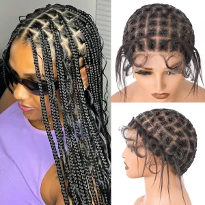 Braided Wig Cap With Baby Hair Crochet Wig Cap For Crochet Braids Hair Glueless Double Full Hd Lace Wig Caps For Black Women (Black-113)