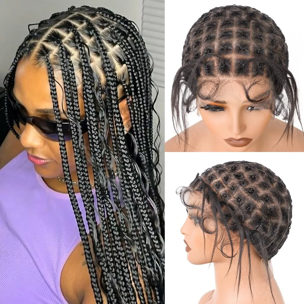 Braided Wig Cap With Baby Hair Crochet Wig Cap For Crochet Braids Hair Glueless Double Full Hd Lace Wig Caps For Black Women (Black-113)
