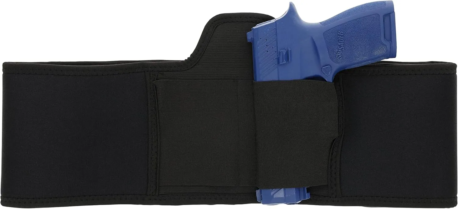 Caldwell Tac Ops Belly Band Holster with Adjustable Waistband and Elastic Pockets for Pistol, Handgun and Revolver IWB Concealed Carry