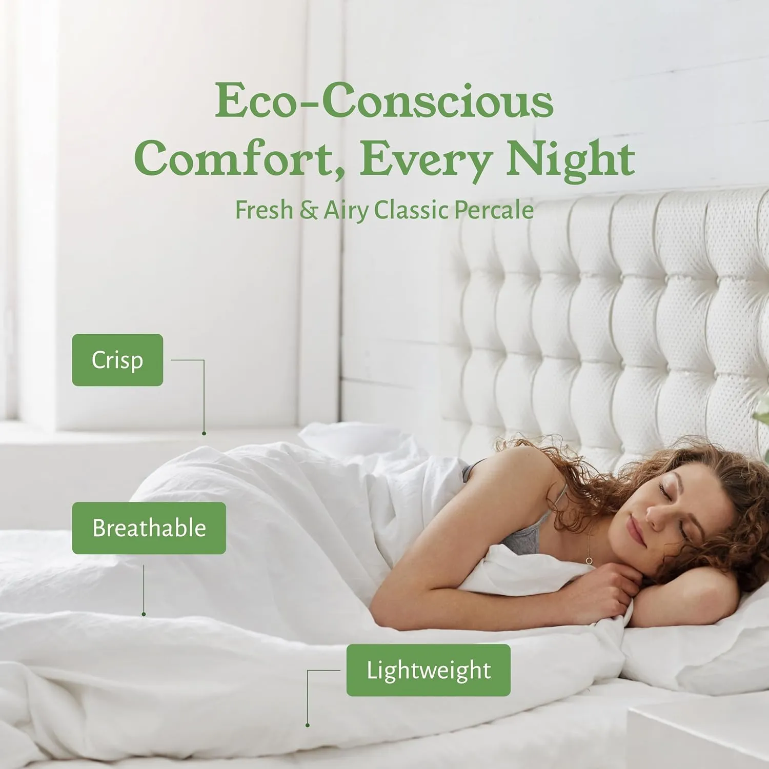 California Design Den 100% Organic Cotton Fitted Sheet Queen Size Only, Percale, Deep Pocket Fitted Sheet Queen, Lightweight, Snug-Fit, Crisp, All Around Elastic, 1 Pc (Creamy Ivory)