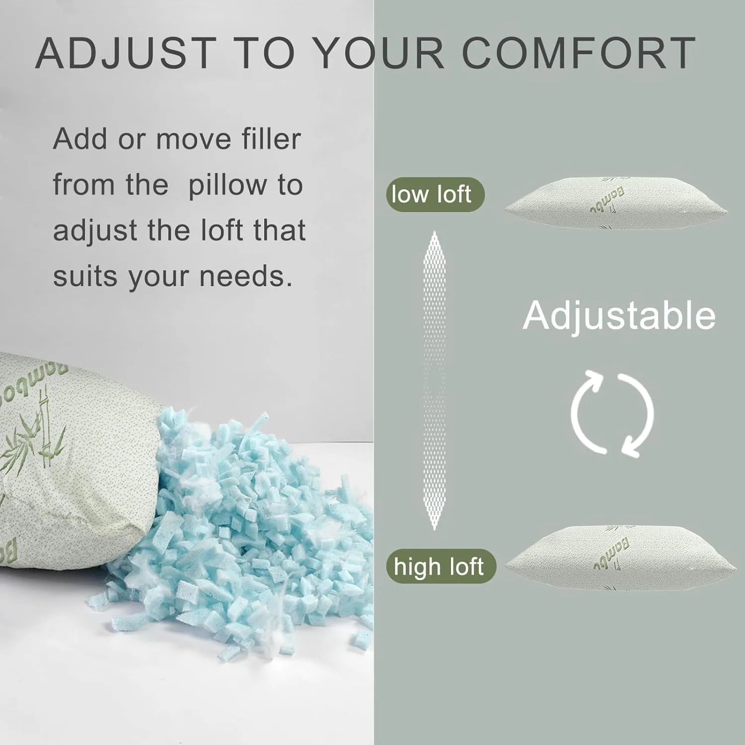 Camping Pillow for Sleeping 2 Pack,Small Travel Pillow,Shredded Memory Foam Pillow Packable with Storage Bag,Soft Cover,Portable Small Pillow for Camp Backpacking Hiking Gear&Accessories