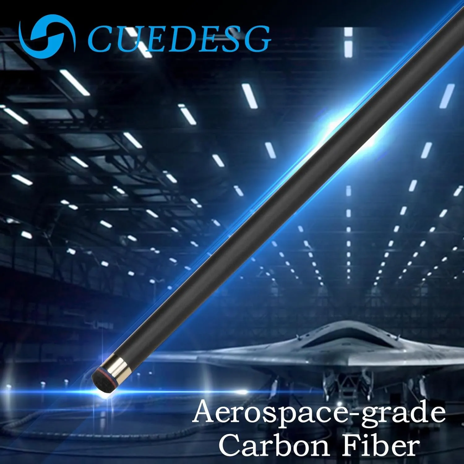 Carbon Fiber Pool Cue Stick Shaft 10.5mm/11.8mm/12.5mm,Low Deflection Pool Stick Shaft,Professional Cue Stick Shaft,Joint Collar 21.5mm(Only Shaft)