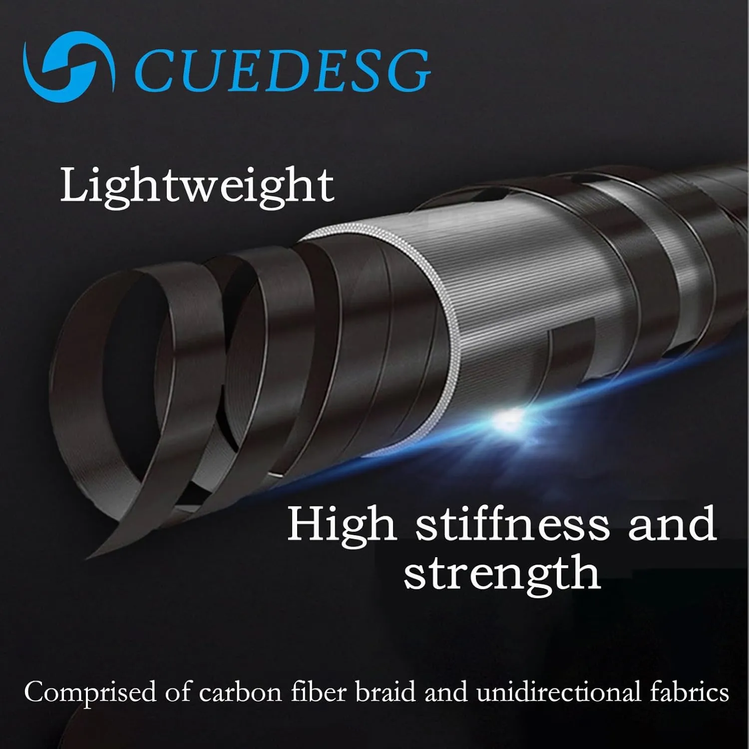 Carbon Fiber Pool Cue Stick Shaft 10.5mm/11.8mm/12.5mm,Low Deflection Pool Stick Shaft,Professional Cue Stick Shaft,Joint Collar 21.5mm(Only Shaft)