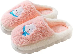 Cartoon Rabbit Slippers for Kids Girls Women Cute Fluffy Memory Foam House Slippers Warm Plush Bedroom Anti-Slip Animal House Shoes