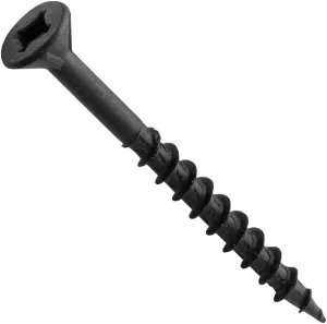 Centerline #8 x 2-1/4'' Flat Head Square X Self-Countersinking Fluted-Tip Wood Screws, Black, 100-Pack