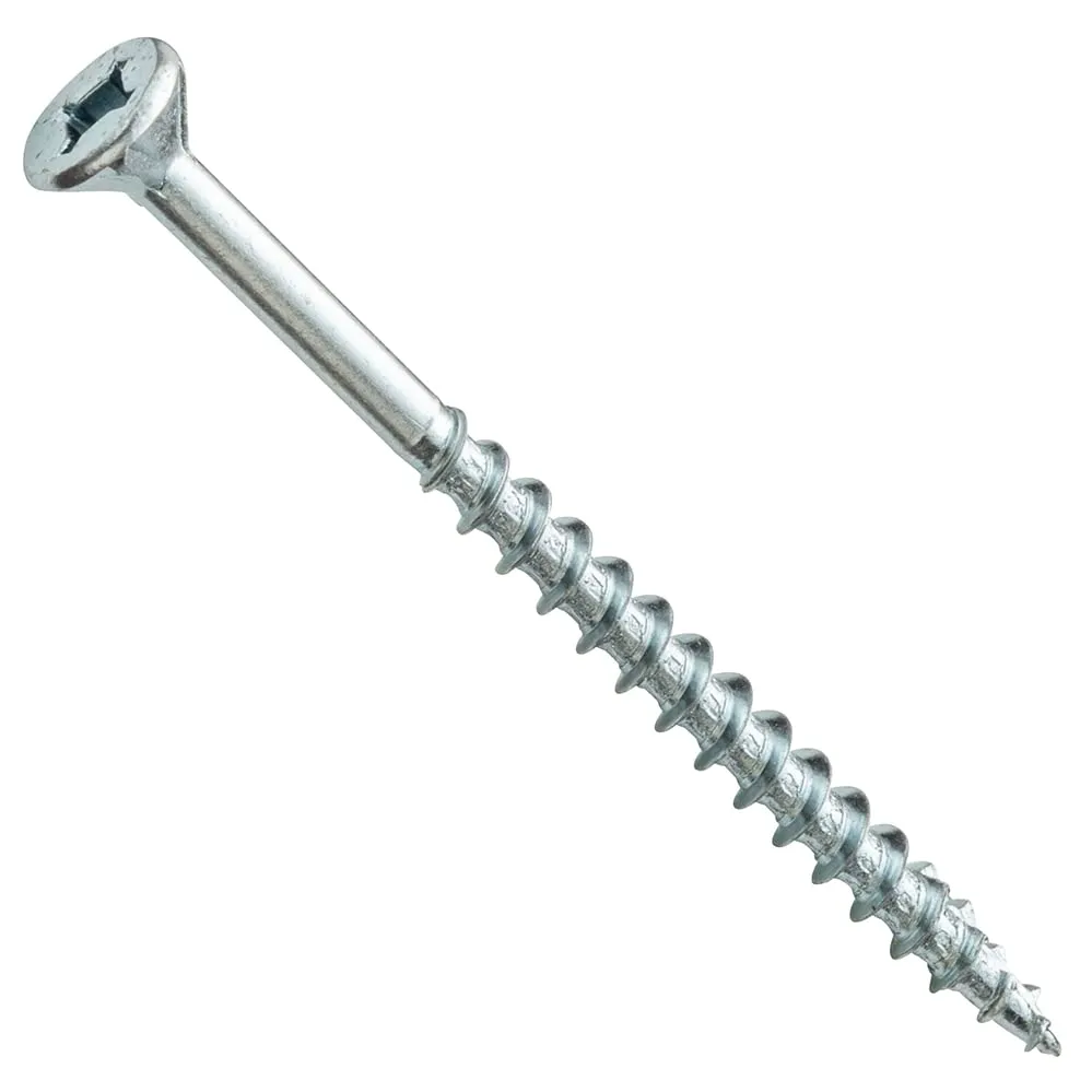Centerline #8 x 2-1/4'' Flat Head Square X Self-Countersinking Fluted-Tip Wood Screws, Zinc, 100-Pack
