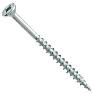 Centerline #8 x 2-1/4'' Flat Head Square X Self-Countersinking Fluted-Tip Wood Screws, Zinc, 100-Pack