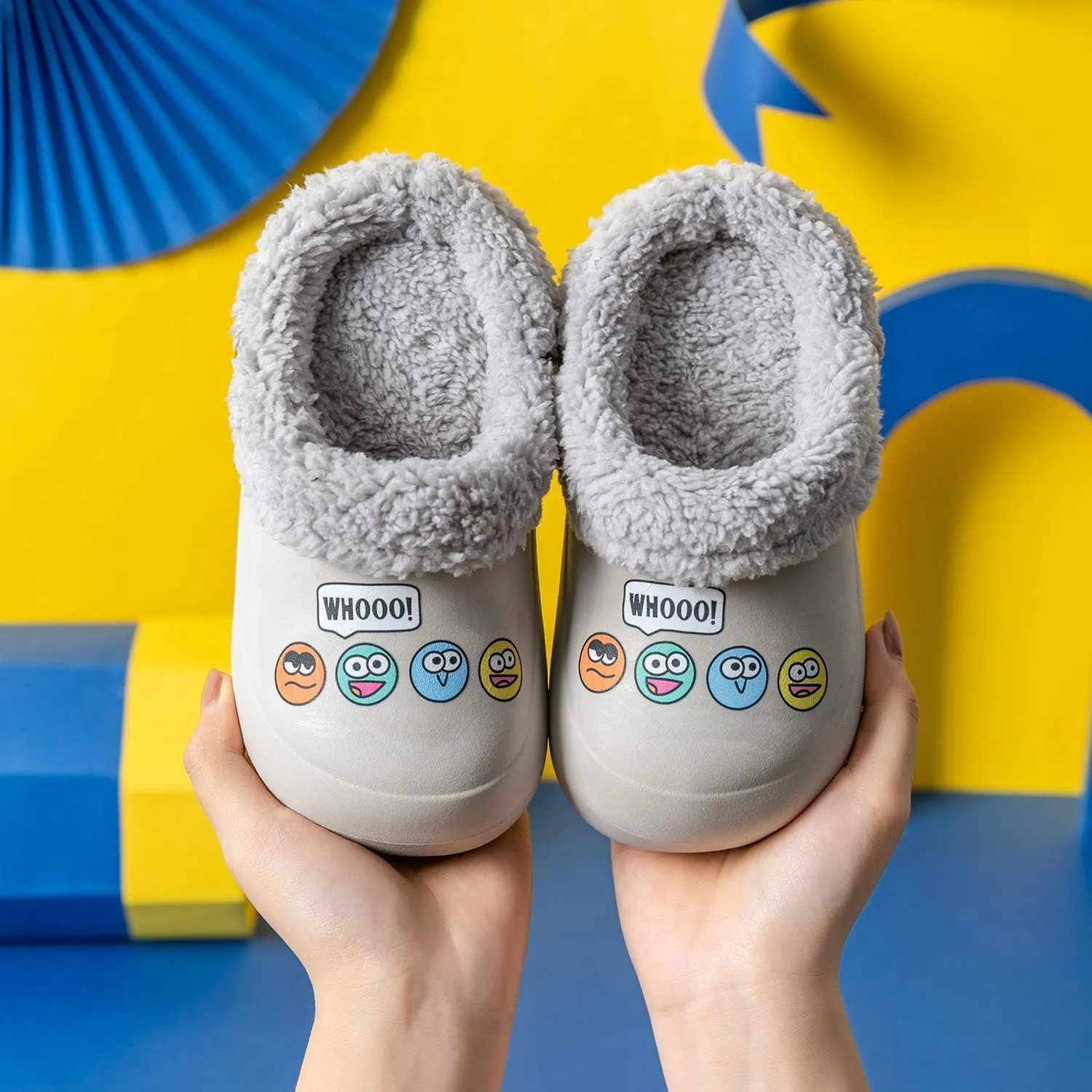 CERYTHRINA Little Kids Lined Clogs Girls Boys Slide Lightweight Garden Shoes Slip-on Cotton Slippers