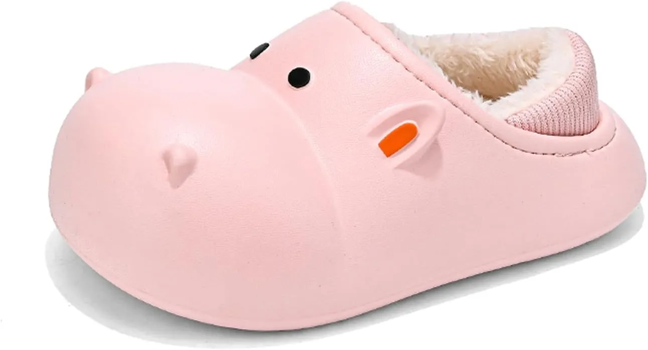 CERYTHRINA Little Kids Lined Clogs Girls Boys Slide Lightweight Garden Shoes Slip-on Cotton Slippers