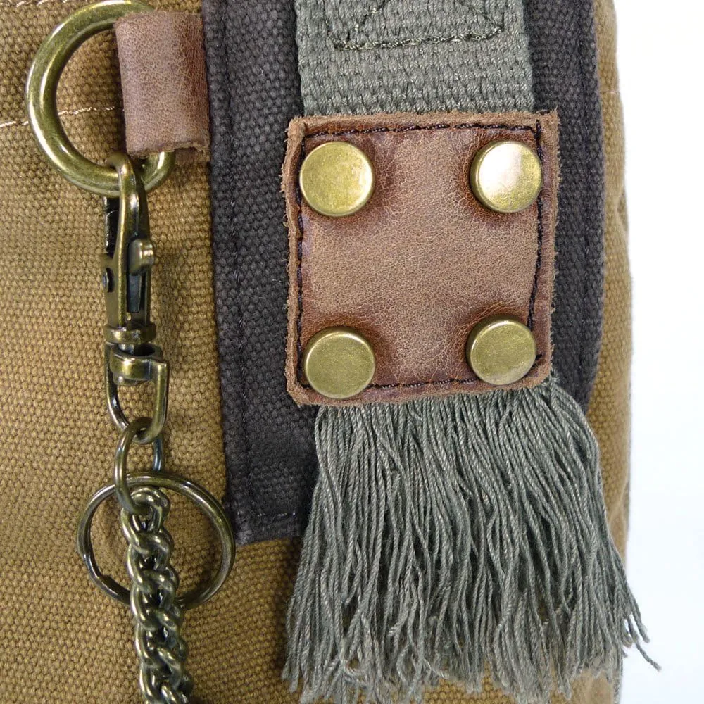 Chala Canvas Crossbody Messenger handBags with Keyfob/Coin Purse- (Boston Terrier)