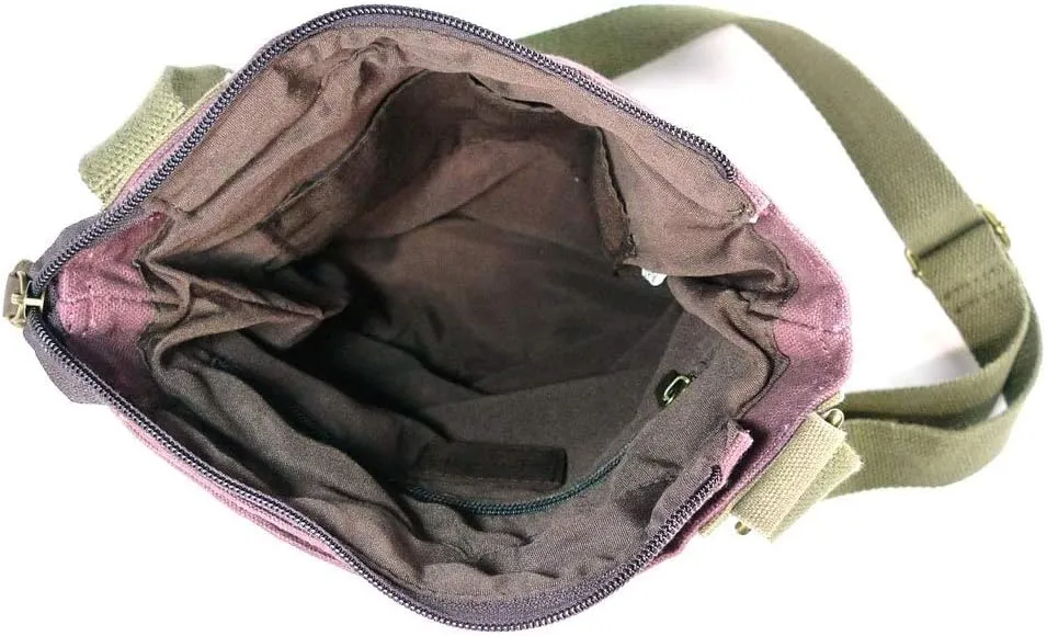 Chala Canvas Crossbody Messenger handBags with Keyfob/Coin Purse- (Boston Terrier)