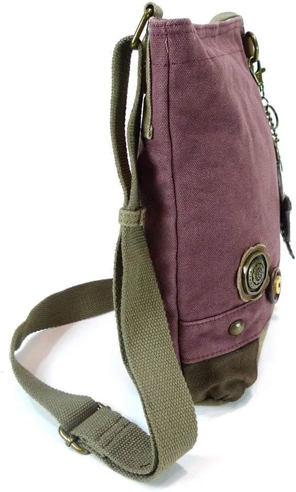 Chala Canvas Crossbody Messenger handBags with Keyfob/Coin Purse- (Boston Terrier)