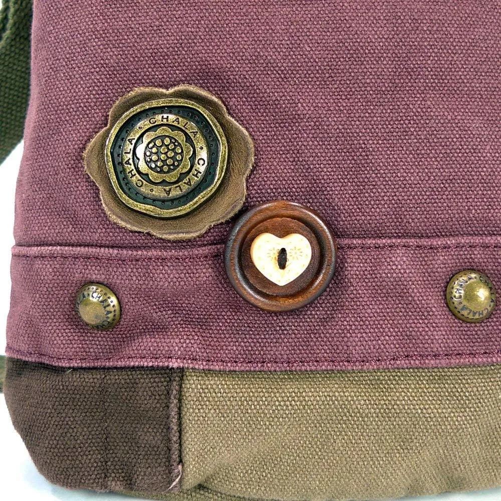 Chala Canvas Crossbody Messenger handBags with Keyfob/Coin Purse- (Boston Terrier)