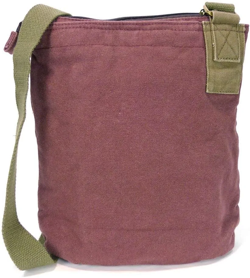 Chala Canvas Crossbody Messenger handBags with Keyfob/Coin Purse- (Boston Terrier)