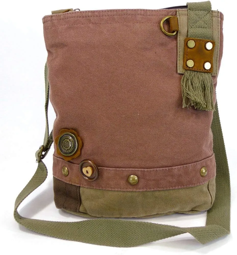 Chala Canvas Crossbody Messenger handBags with Keyfob/Coin Purse- (Boston Terrier)